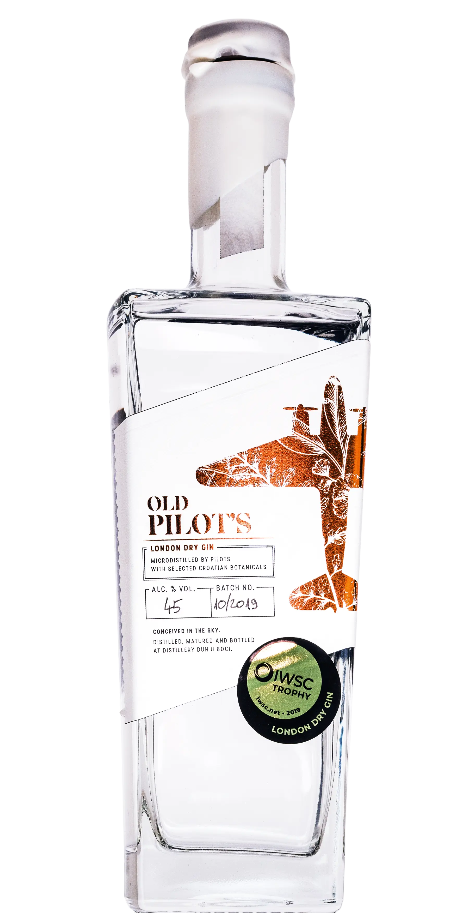 Old Pilot’s gin bottle